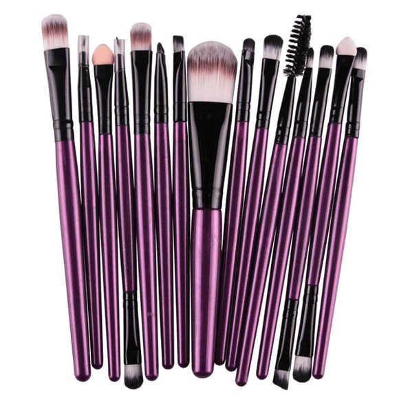 Other - NEW 15 pcs Purple Pro Makeup Brush Set